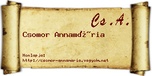 Csomor Annamária névjegykártya